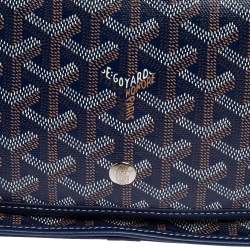 Pre Owned Goyard Blue Goyardine Coated Canvas Plumet Crossbody Bag