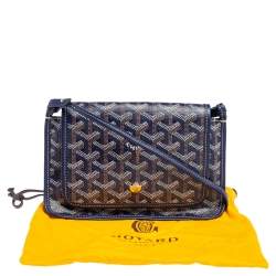 Pre Owned Goyard Blue Goyardine Coated Canvas Plumet Crossbody Bag