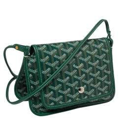 Pre Owned Goyard Green Goyardine Coated Canvas Plumet Crossbody Bag