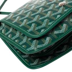 Pre Owned Goyard Green Goyardine Coated Canvas Plumet Crossbody Bag