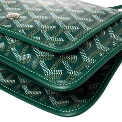 Pre Owned Goyard Green Goyardine Coated Canvas Plumet Crossbody Bag