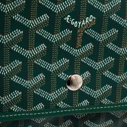Pre Owned Goyard Green Goyardine Coated Canvas Plumet Crossbody Bag