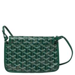 Pre Owned Goyard Green Goyardine Coated Canvas Plumet Crossbody Bag