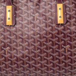 Pre Owned Goyard Burgundy Goyardine Coated Canvas and Leather Marquises Tote