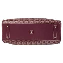 Pre Owned Goyard Burgundy Goyardine Coated Canvas and Leather Marquises Tote