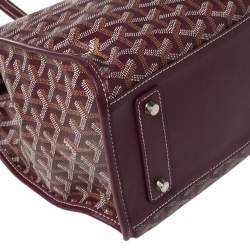 Pre Owned Goyard Burgundy Goyardine Coated Canvas and Leather Marquises Tote