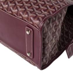 Pre Owned Goyard Burgundy Goyardine Coated Canvas and Leather Marquises Tote