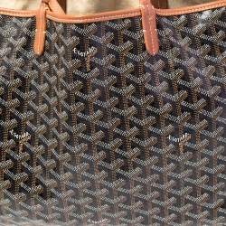 Goyard Black Goyardine Coated Canvas St. Louis PM Tote