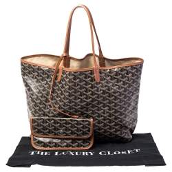 Goyard Black Goyardine Coated Canvas St. Louis PM Tote