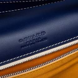 Pre Owned Goyard Navy Blue Goyardine Coated Canvas and Leather Belvedere MM Saddle Bag