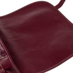 Pre Owned Goyard Burgundy Goyardine Coated Canvas and Leather Belvedere II MM Bag