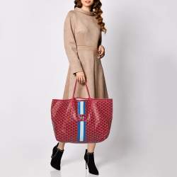 Goyard Red Coated Canvas St. Louis Tote Handbag - My Luxury