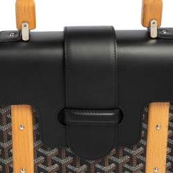 مملوكة مسبقًا حقيبة جويارد سايغون كانفاس مقوى جوياردين وجلد سوداء بيد علوية MM