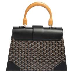 مملوكة مسبقًا حقيبة جويارد سايغون كانفاس مقوى جوياردين وجلد سوداء بيد علوية MM