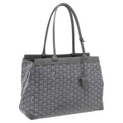 Pre Owned Goyard Grey Goyardine Coated Canvas and Leather Bellechasse PM Tote
