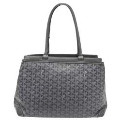 Pre Owned Goyard Grey Goyardine Coated Canvas and Leather Bellechasse PM Tote