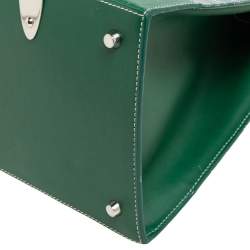 Pre Owned Goyard Green Goyardine Coated Canvas and Leather Saigon MM Top Handle Bag