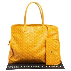Goyardine Yellow Goyardine Coated Canvas and Leather Sac Hardy PM Pet Carrier Bag