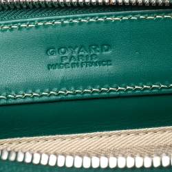 Pre Owned Goyard Green Goyardine Coated Canvas Marie Galante MM Bag