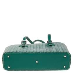 Pre Owned Goyard Green Goyardine Coated Canvas Marie Galante MM Bag
