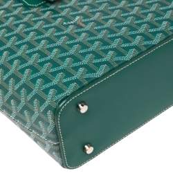 Pre Owned Goyard Green Goyardine Coated Canvas Marie Galante MM Bag