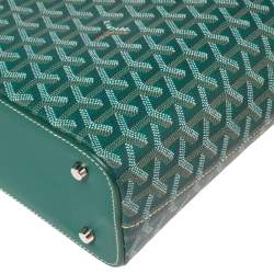 Pre Owned Goyard Green Goyardine Coated Canvas Marie Galante MM Bag