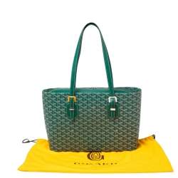 Pre Owned Goyard Green Goyardine Coated Canvas Marie Galante MM Bag