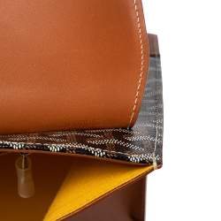 Pre Owned حقيبة جويارد سايغون كانفاس مقوى جوياردين وجلد بنية بيد علوية MM