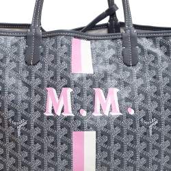 Pre Owned Goyard Grey Goyardine Coated Canvas Saint Louis PM Tote