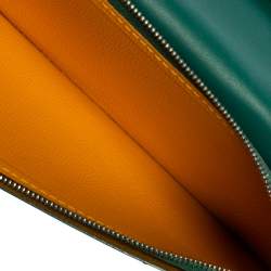 Pre Owned Goyard Green Goyardine Coated Canvas and Leather Richelieu Wallet