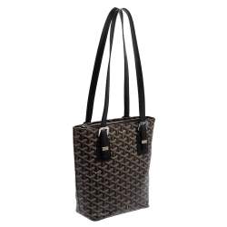 Pre Owned Goyard Black Goyardine Coated Canvas Marie Galante PM Bag