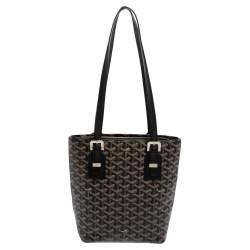 Pre Owned Goyard Black Goyardine Coated Canvas Marie Galante PM Bag