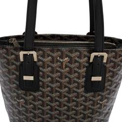 Pre Owned Goyard Black Goyardine Coated Canvas Marie Galante PM Bag