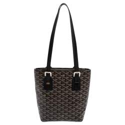 Pre Owned Goyard Black Goyardine Coated Canvas Marie Galante PM Bag