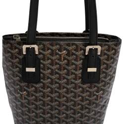 Pre Owned Goyard Black Goyardine Coated Canvas Marie Galante PM Bag