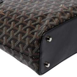 Pre Owned Goyard Black Goyardine Coated Canvas Marie Galante PM Bag