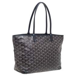 Pre Owned Goyard Black Goyardine Coated Canvas and Leather Artois Pm Tote
