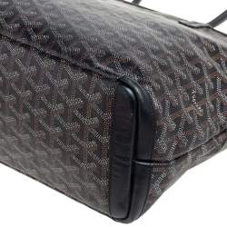 Pre Owned Goyard Black Goyardine Coated Canvas and Leather Artois Pm Tote