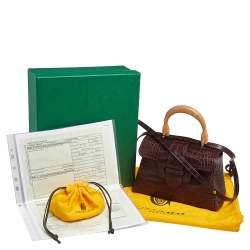 Goyard Burgundy Alligator Mini Saigon Top Handle Bag