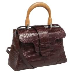 Goyard Burgundy Alligator Mini Saigon Top Handle Bag