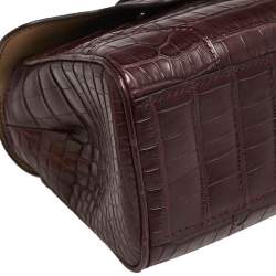 Goyard Burgundy Alligator Mini Saigon Top Handle Bag
