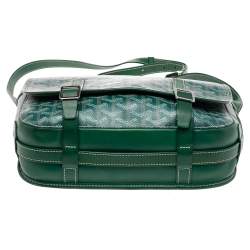 Goyard Green Goyardine Coated Canvas and Leather Belvedere MM Bag