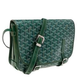 Goyard Green Goyardine Coated Canvas and Leather Belvedere MM Bag