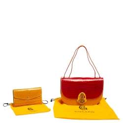 Pre Owned Goyard Red/Mustard Crocodile 223 PM Bag