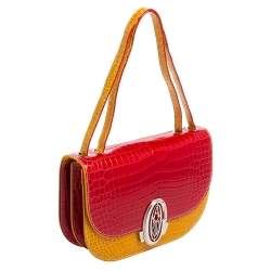 Pre Owned Goyard Red/Mustard Crocodile 223 PM Bag