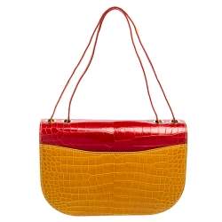 Pre Owned Goyard Red/Mustard Crocodile 223 PM Bag