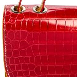 Pre Owned Goyard Red/Mustard Crocodile 223 PM Bag