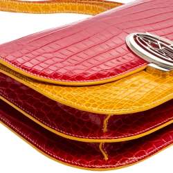 Pre Owned Goyard Red/Mustard Crocodile 223 PM Bag