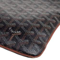 Pre Owned Goyard Brown Goyardine Coated Canvas Senat MM Clutch