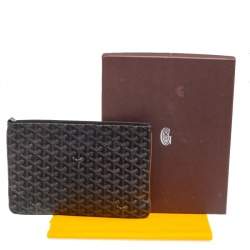 Pre Owned Goyard Brown Goyardine Coated Canvas Senat MM Clutch